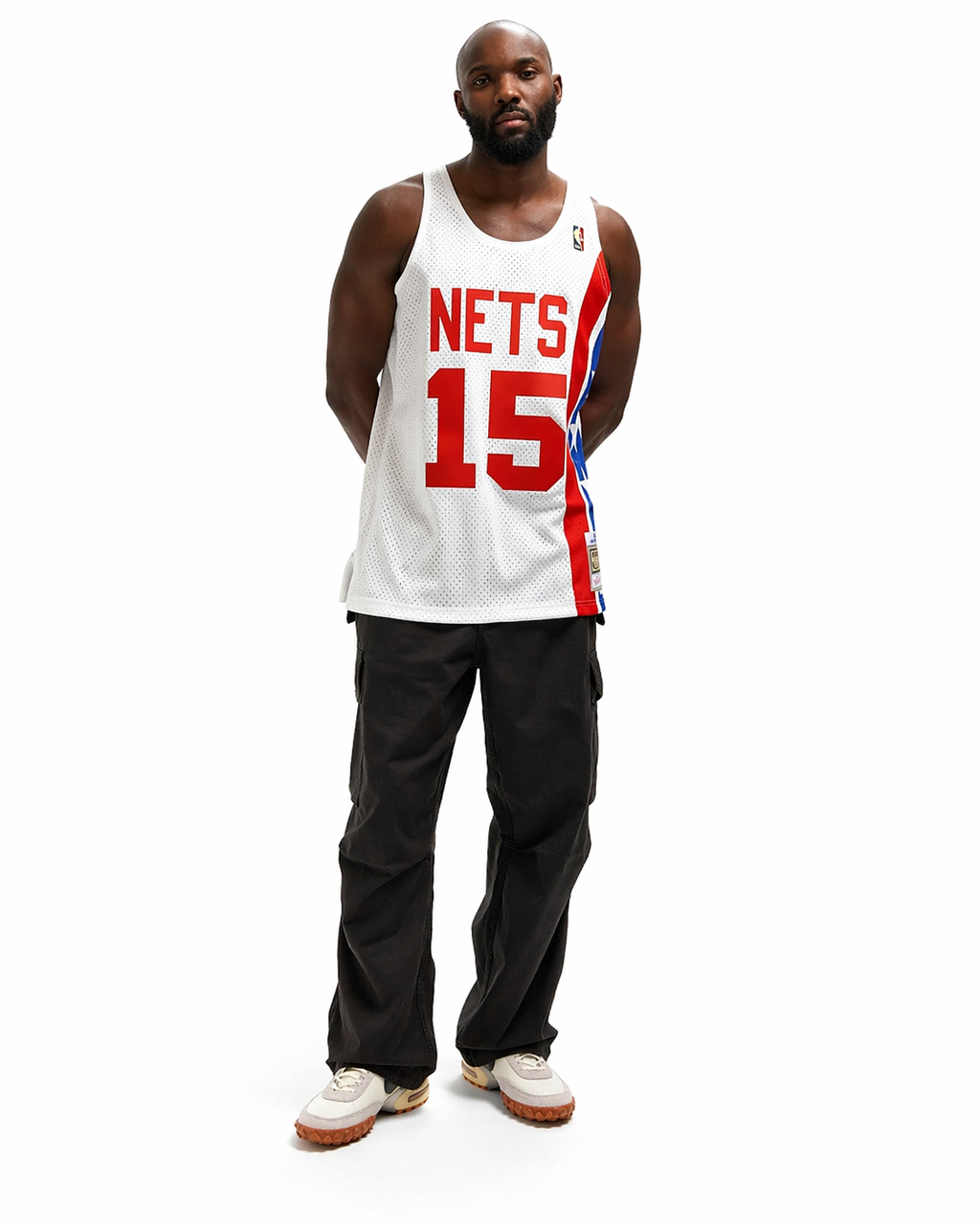 Maillot  Vintage NBA Mitchell & Ness Brooklyn Nets 2005 – Vince Carter #15 Swingman BSTN