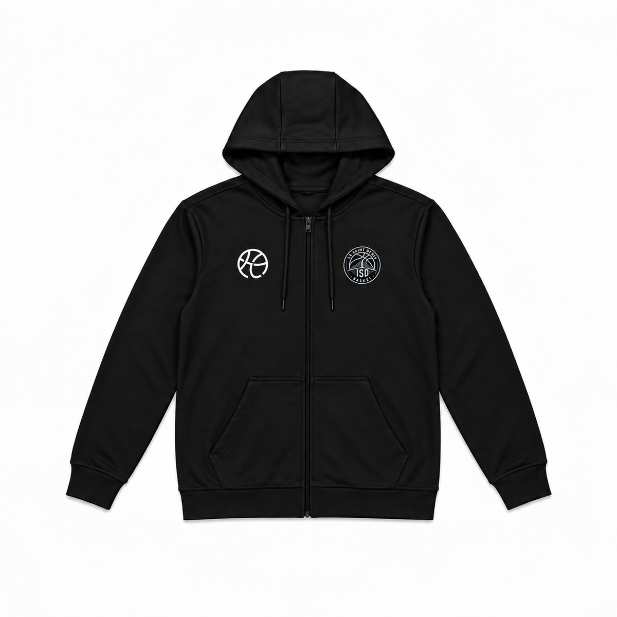 Hoodie Zippé Noir Essentiel ISD x Hoop Market