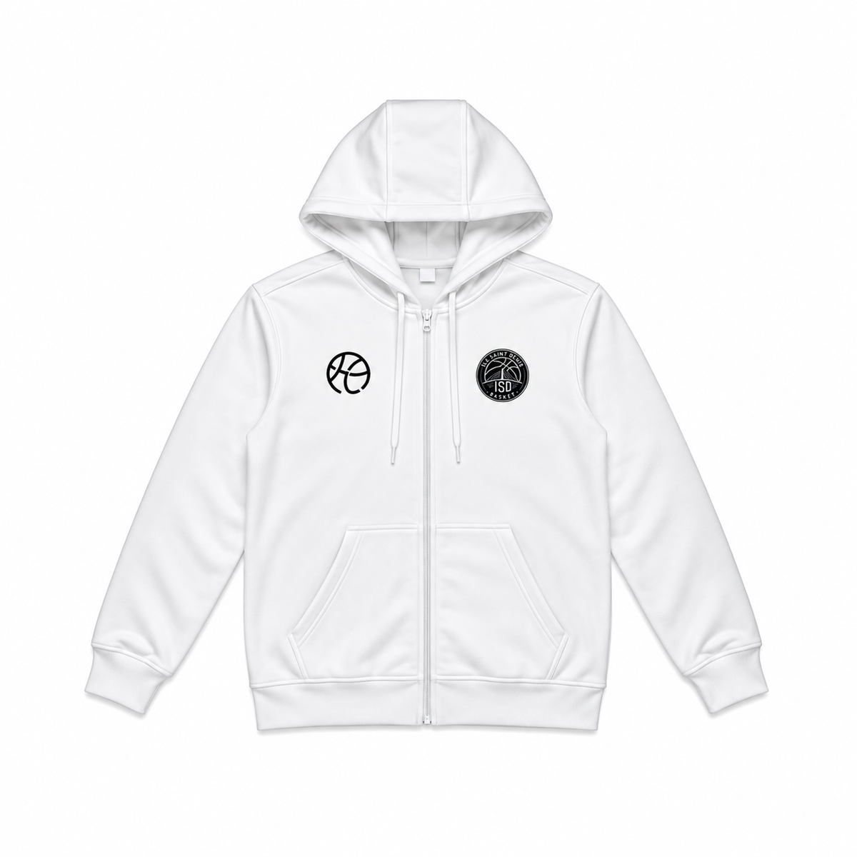 Hoodie Zippé Blanc Essentiel ISD x Hoop Market
